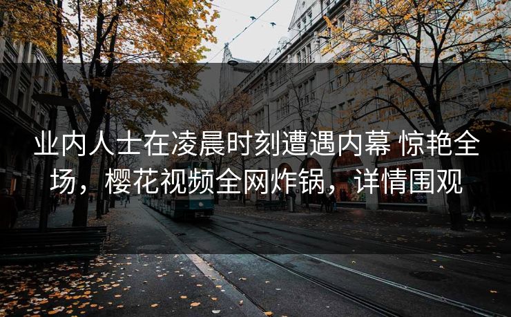 业内人士在凌晨时刻遭遇内幕 惊艳全场，樱花视频全网炸锅，详情围观